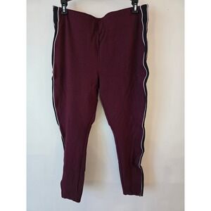 Liverpool Los Angeles Women's Burgundy Track Pants‎ Size 12 Side Stripe Casual